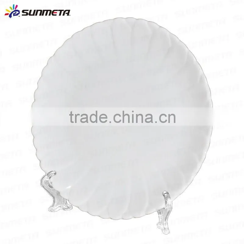 China Manufactory subimation rim golden wavy plate w