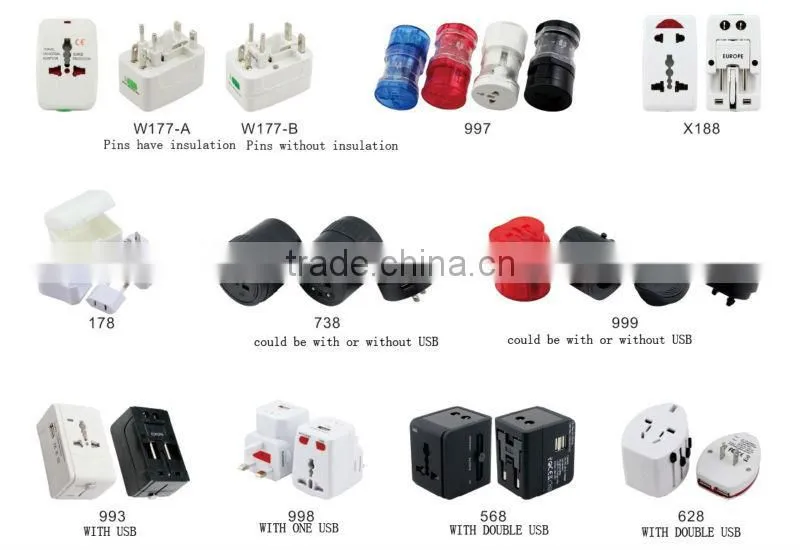 36184# Universal Travel AC Power Adapter USB Charger