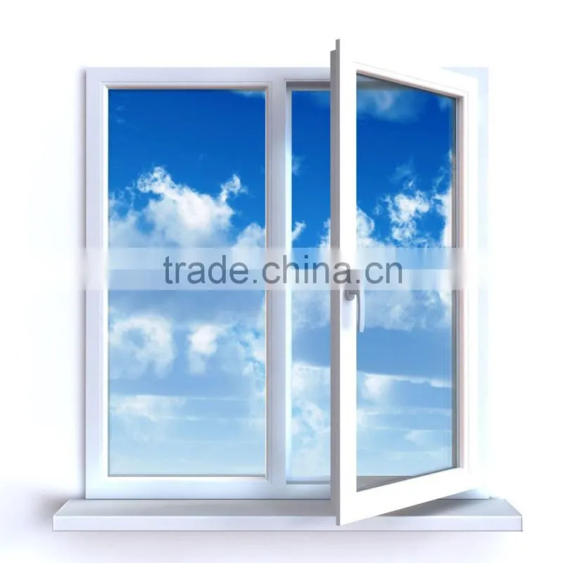simple white UPVC side hung window,inward swing casement window,double hung window