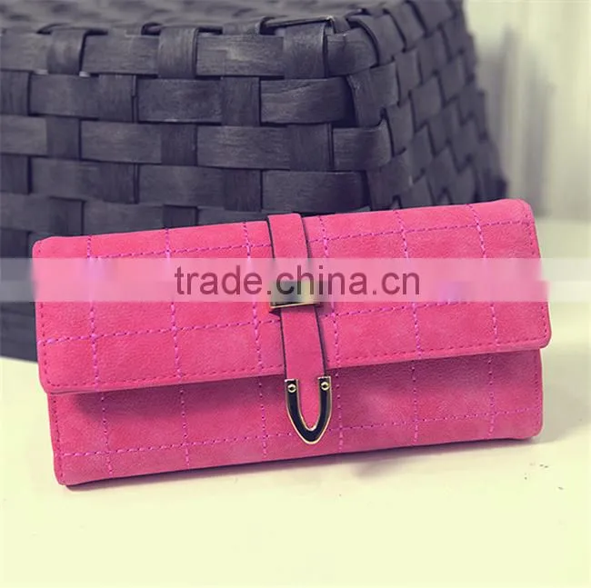2016 new European and American retro matte folded wallet purse
