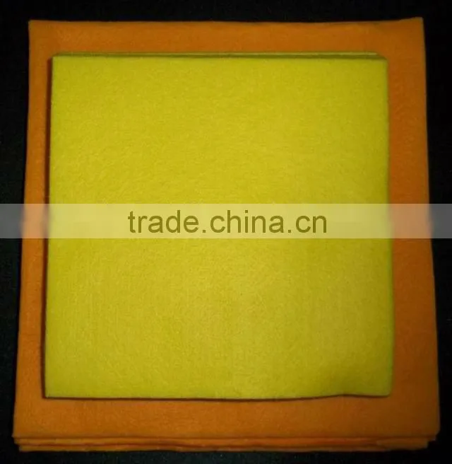 Orange super absorbent multi-purpose cleaning towels (NEEDLE PUNCHED NONWOVENS, 80%viscose, 20%polyester)