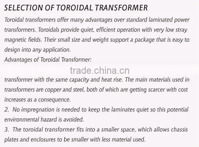 Power supply Round Toroidal Transformer(to 1000va)