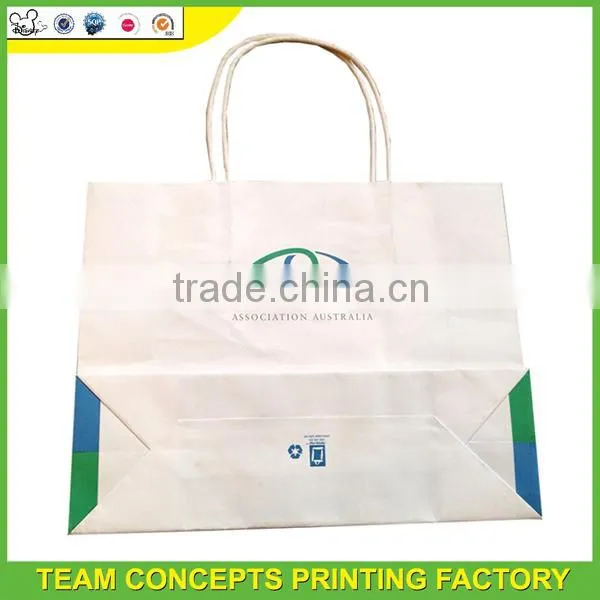 Recyclable white kraft paper gift bag