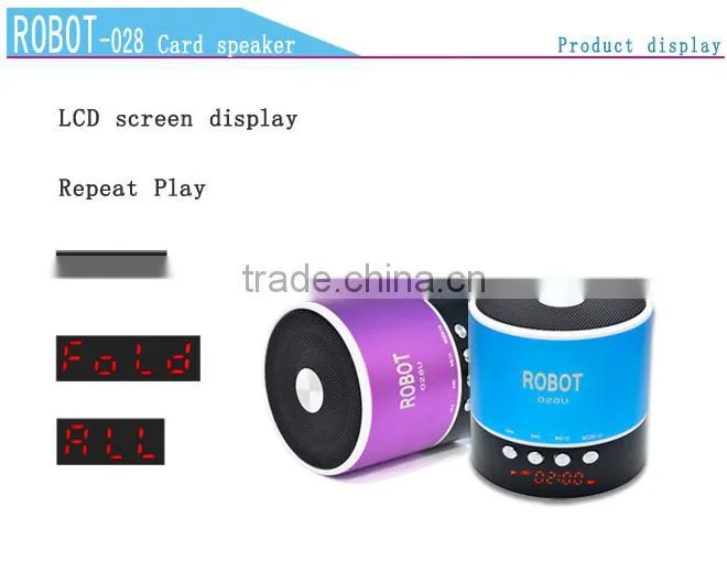 Robot-028u Portable vibration seaker,Aluminum alloy speaker support TF card, FM radio,Powerful Sound,card speaker