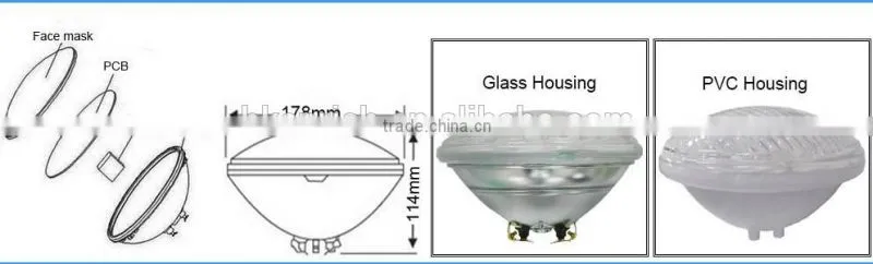 IP68 AC12V 9W Par56 LED Pool Lamp with Thick Glass Cover