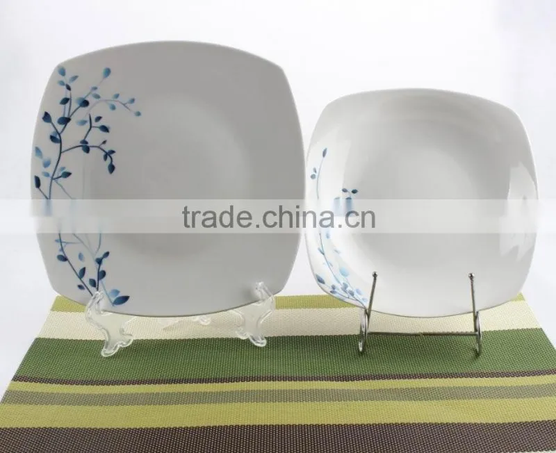 Mexican style Square shape porcelain dinnerware ceramic dinner set