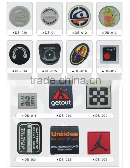 Custom Embroidery rubber badge, pvc brooch, soft pvc badge