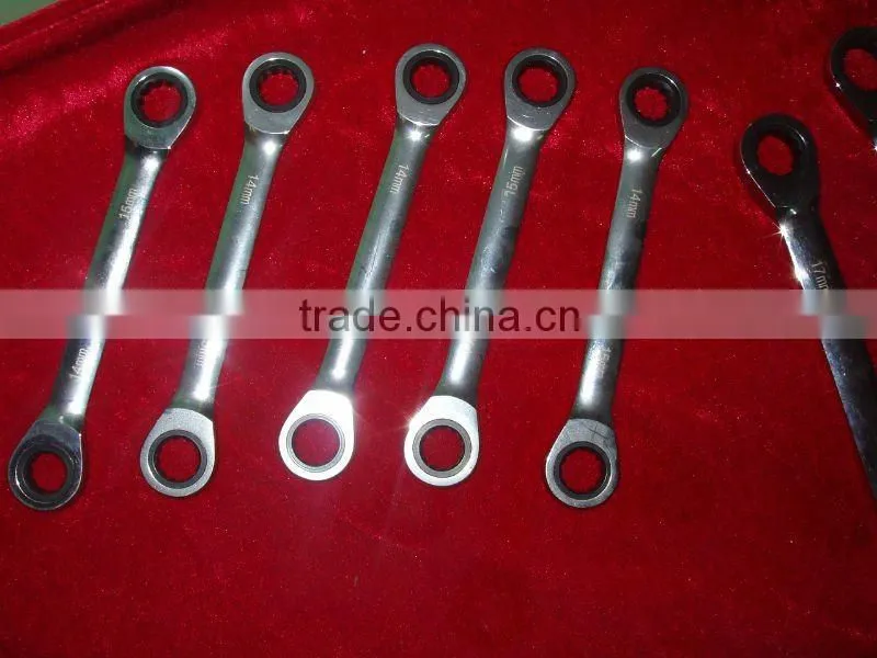 5PCS Double ended ratchet offset ring spanner in tool