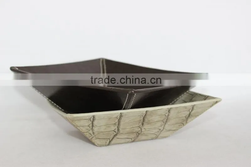 Professional Faux Leather Storage Tray/Square Cardboard Storage Tray