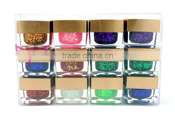 12 colours professional glitter nail UV gel