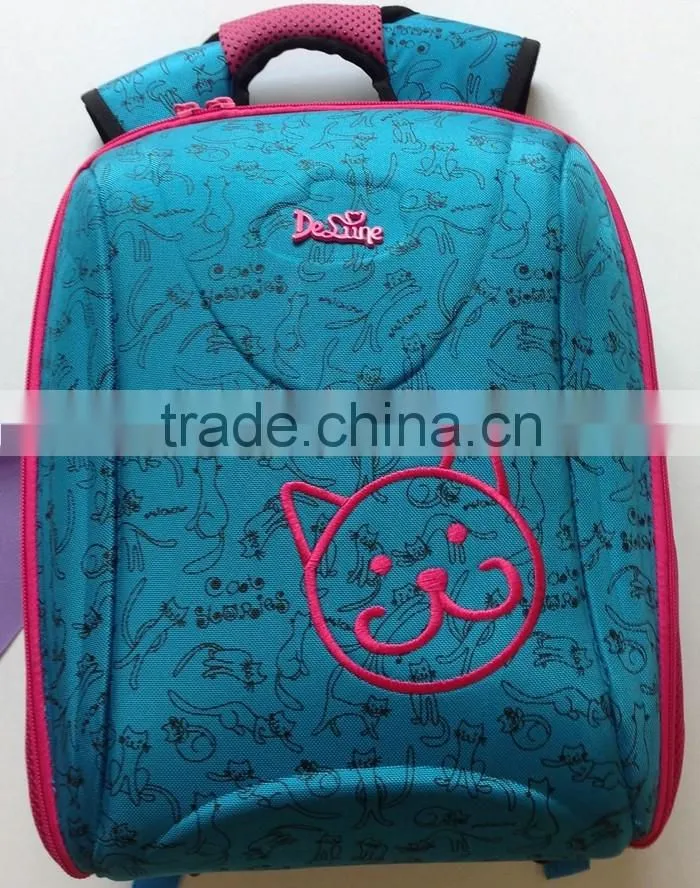 Cat print european school backpack girls school bags for kids
