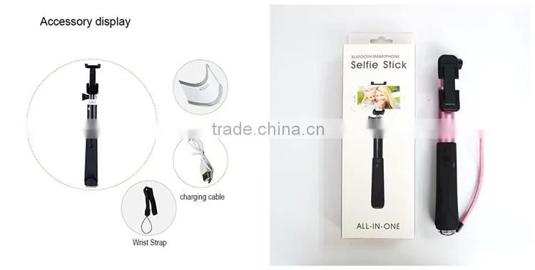 smart phone monopod flexible monopod Camera Selfie Stick With Bluetooth