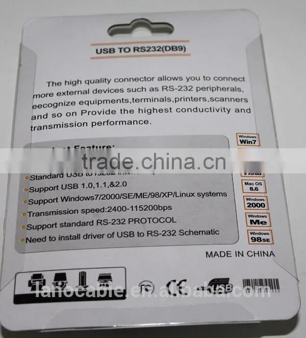 Usb to serial 9pin db9 rs232 adapter cable