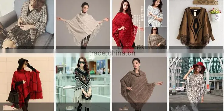 2015 new irregular tassel show thin turtleneck sweater shawl cloak
