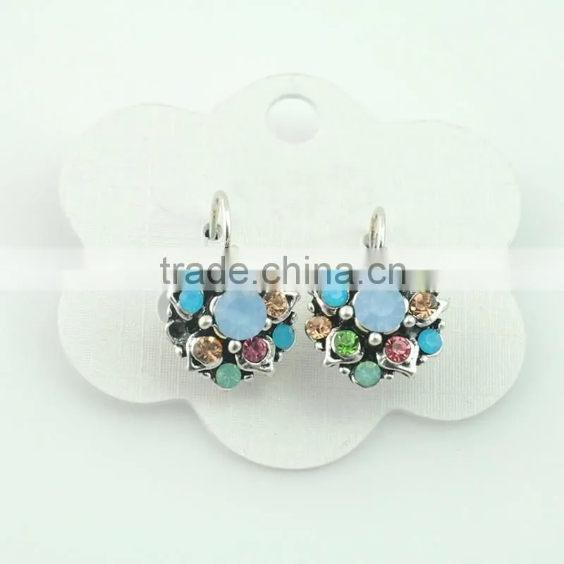 Hight Quality Earrings For Non Pierced Ears Druzy Rhinestone Plastic Earrings