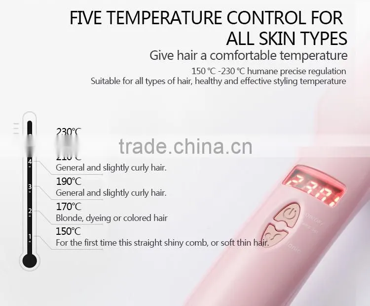 Digital Electric Hair Straightener Brush Comb Detangling Straightening Irons Hair Brush EU/ US/ UK Plug