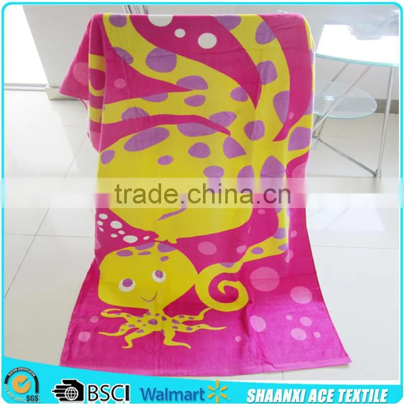 Full screen printed heart design girl beach towel blanket