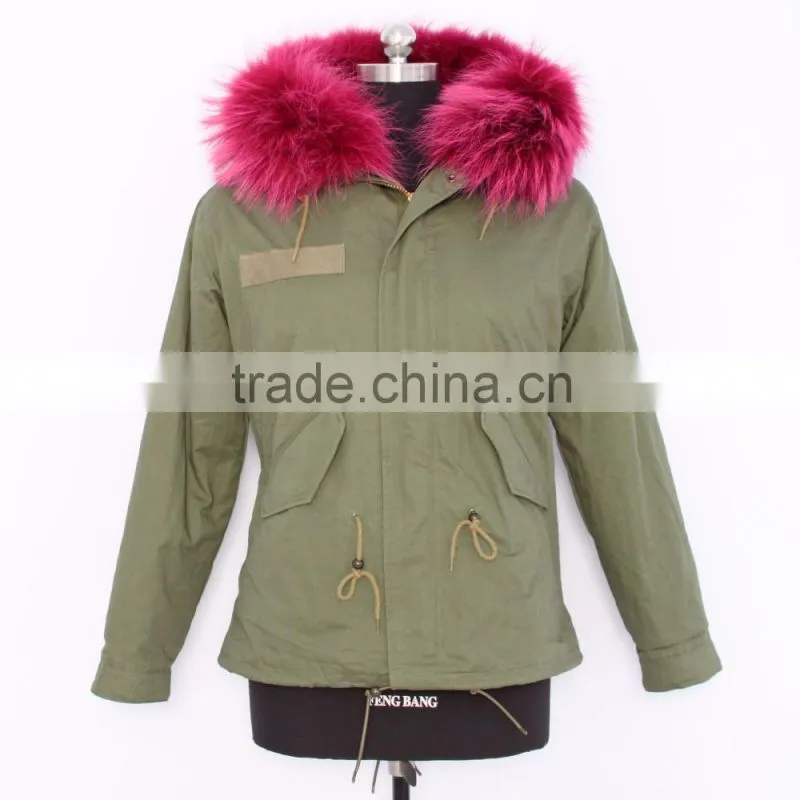 2016 new hot selling parka jacket with real fox fur collar