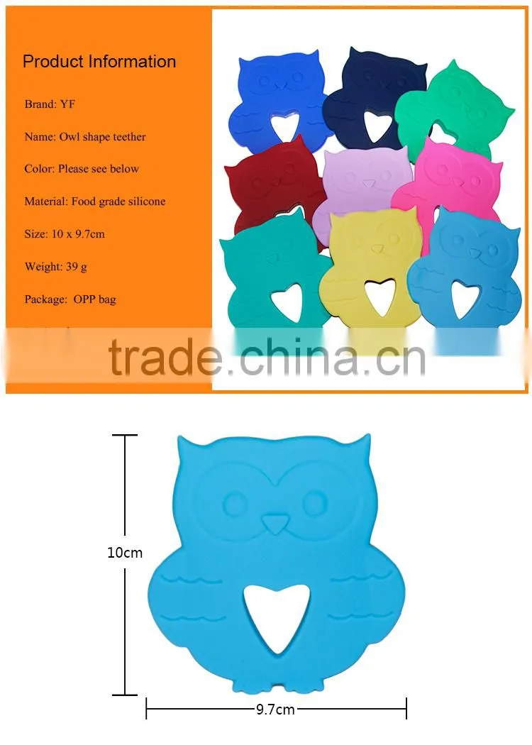 cute owl shape kids chew toys silicone baby teething pendant supplies
