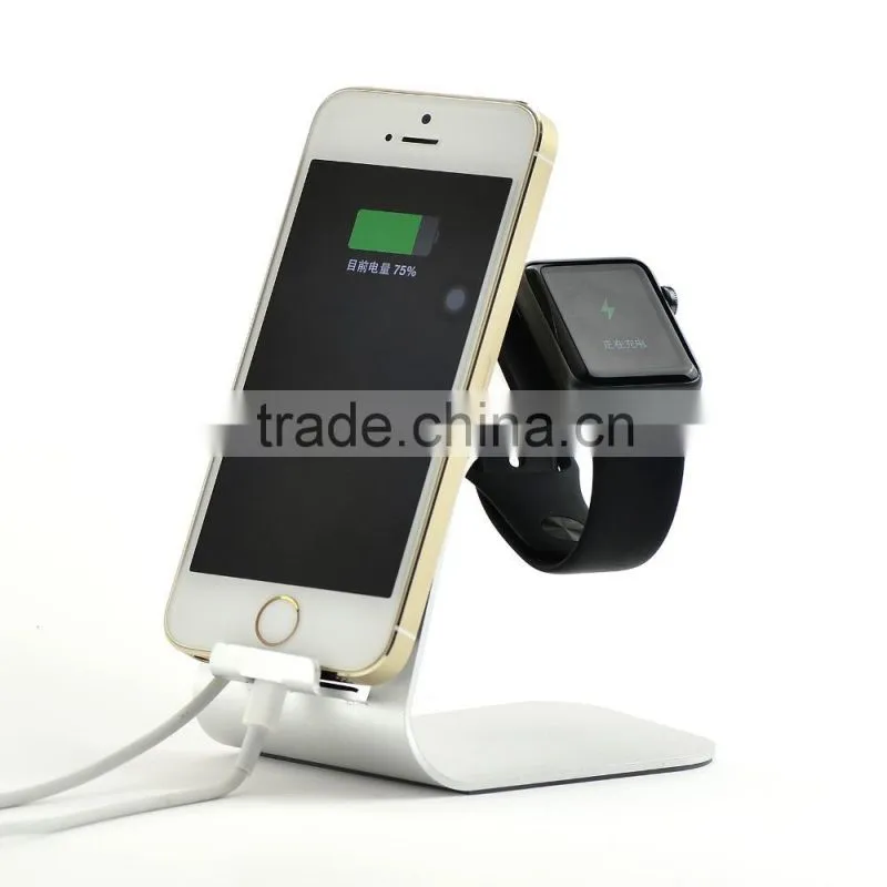DuoStand Aluminum Charge Station Stand for Apple Watch & iPhone, Gold New