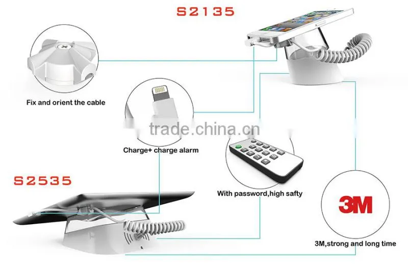 Acrylic anti theft mobile phone display holder with charging