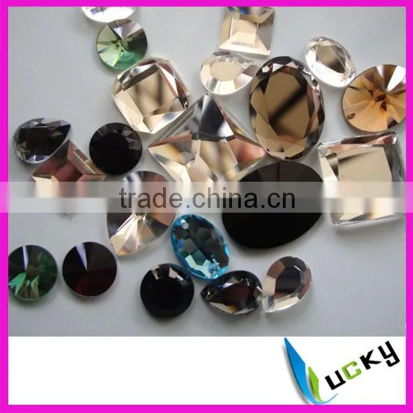 mirror glass flat back crystal rectangle shape 4x6 mm light colorado topaz