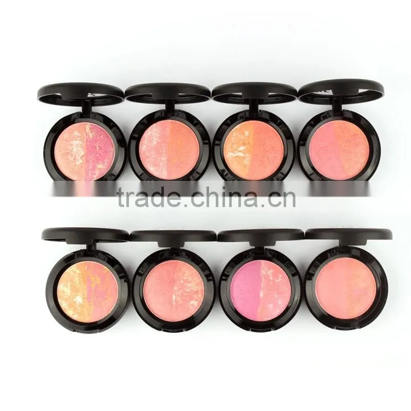 Sugar Box 2color/pcs Natural Face Blush Powder Blusher Palette Makeup with Mirror Brush blush