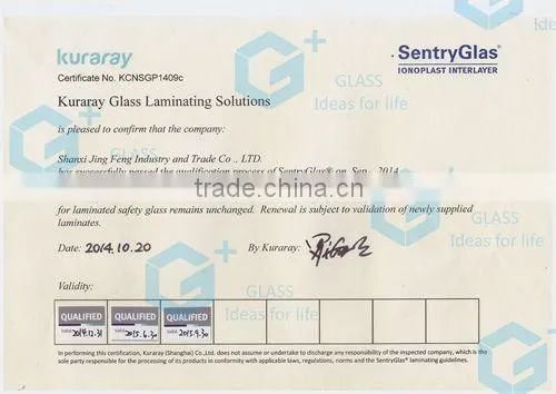 Decorative glass with LED light interlayer, ceramic digital print glass, laminated Glass, customized design
