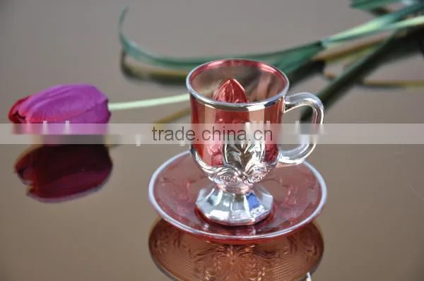 2016 China Manufacturer Golden plated coffee cup and saucer set