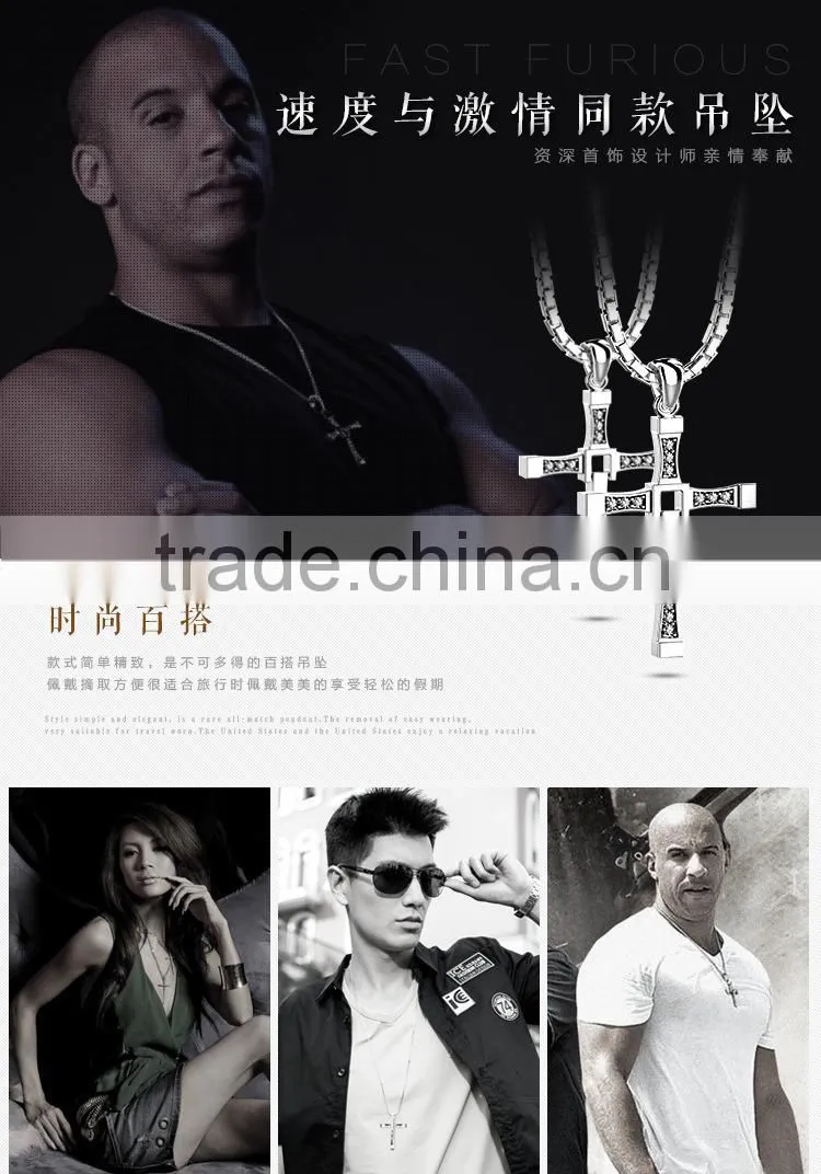 KSTONE 2015 New fashion The Fast and the Furious cross 316L stainless steel pendant