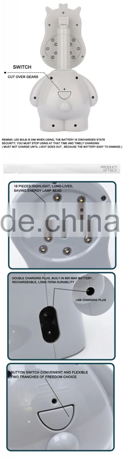 Porn printed logo led solar table lamp indoor lighting