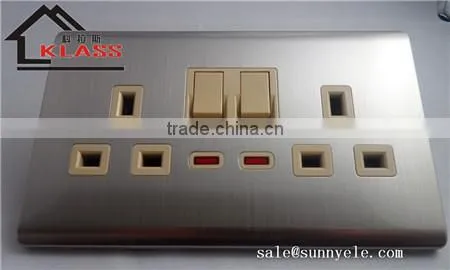Libya electric light brushed stainless wall switch and socket