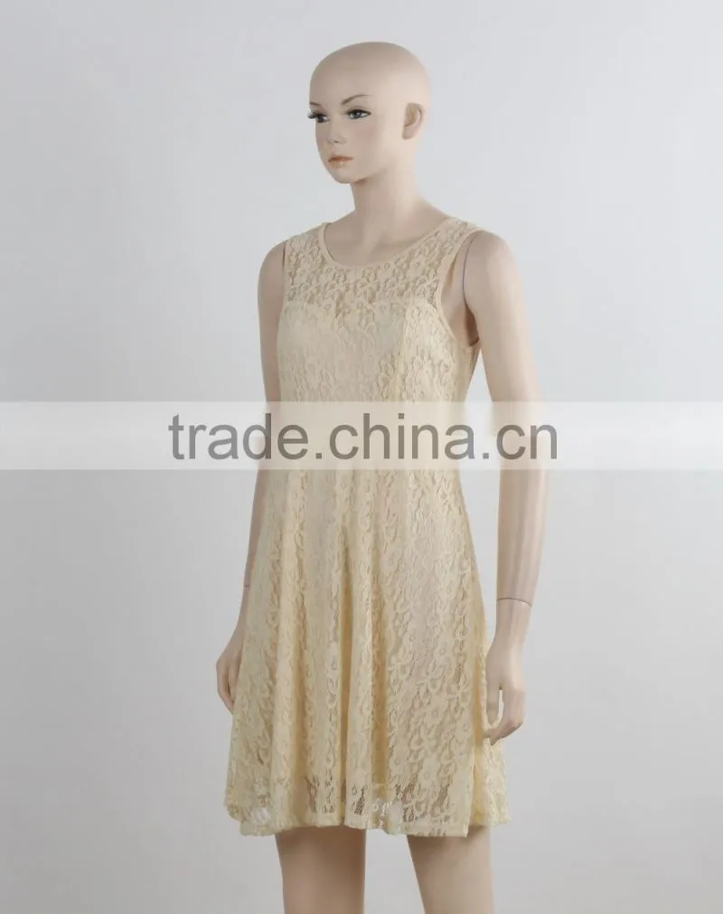 F5S12062 Plain Women Lace Dress Fashion Design