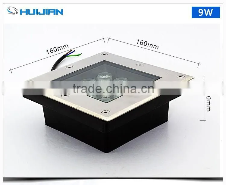 High efficiency floor step outdoor buried lamp IP67 waterproof LED 9W square underground light inground light