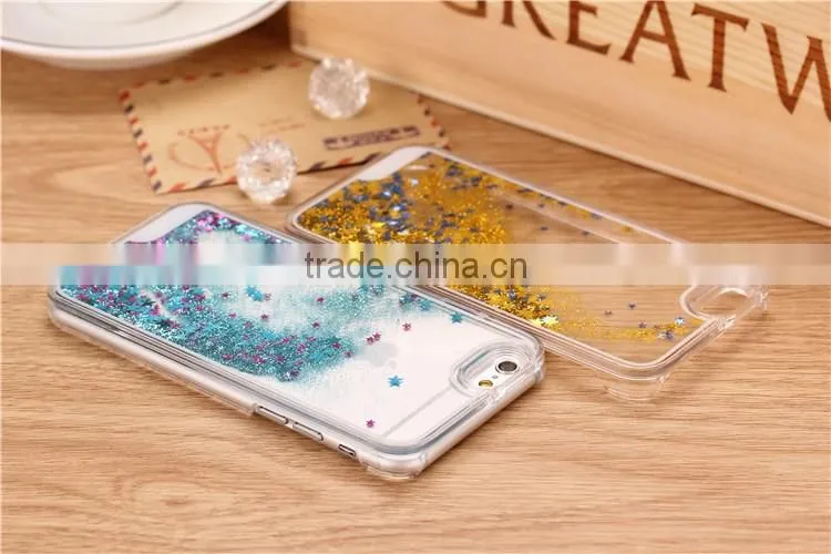 Glitter Stars Quicksand Design PC Case for IPhone 6 /6s /6 plus