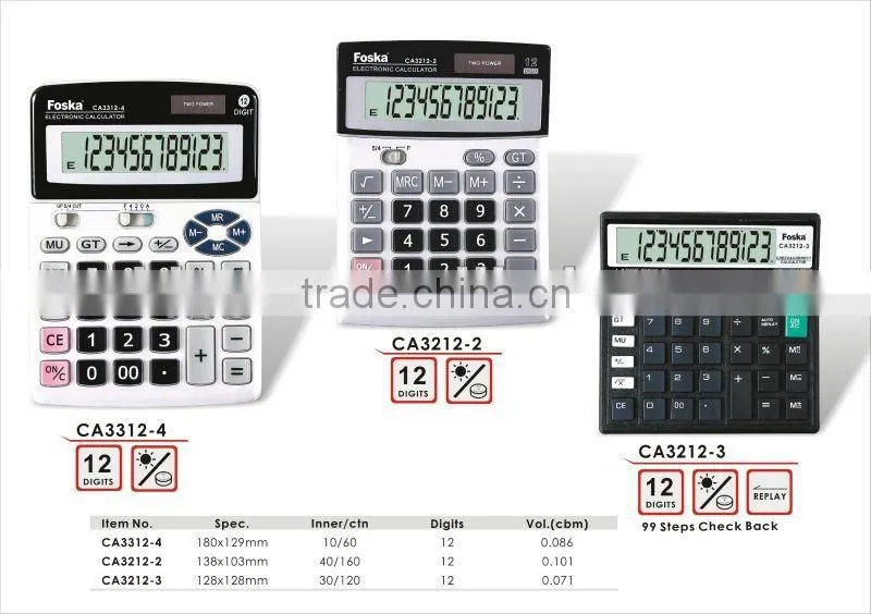12 Digit Solar Power Office Calculator