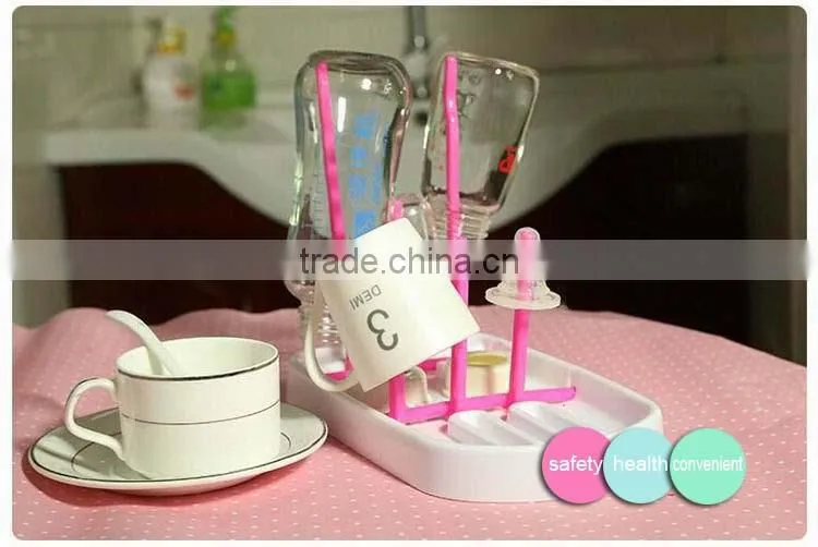 Custom BPA free colorful plastic drying rack for baby water bottle