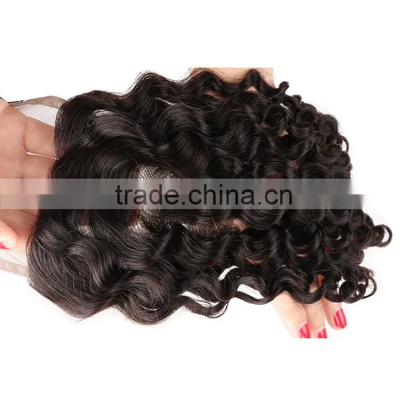 7A Brazilian Body Wave Closure 100% Virgin Human Hair 3.5x4 Swiss Lace Closure Bleached Knots Free Middle 3 Way Part Top Closure