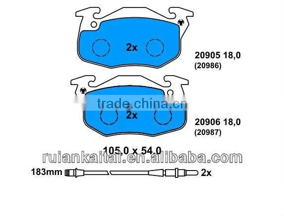 brake pads for Peugeot205