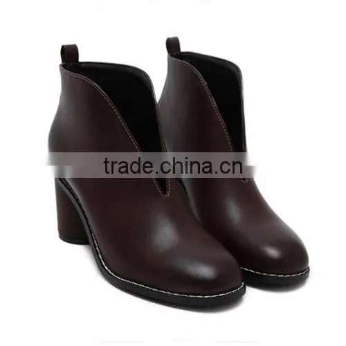 2016 black thick heel ankle boots wood heel ankle boots PJ4392