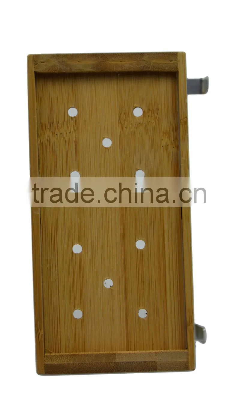 BH005/Hanger Bamboo Flatware Dish Rack Holder Accessory with Metal Utensil Clips