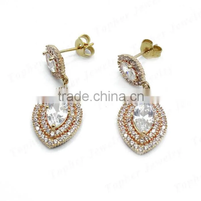 Zircon gemstone wholesale cheap brass earring