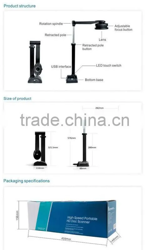 A3 a4 document scanner portable book scanner