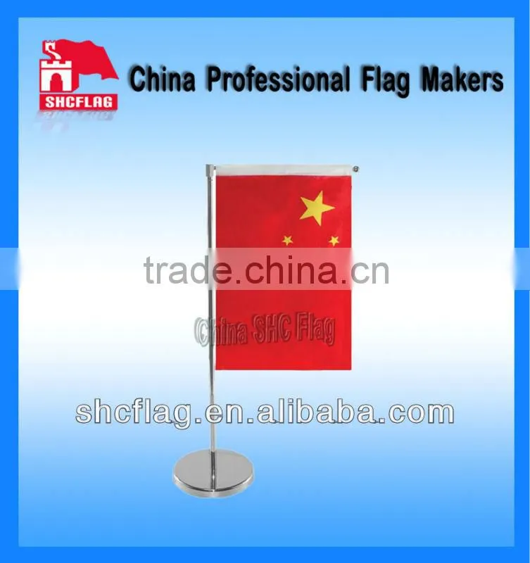 custom national table top flag with metal base and stick