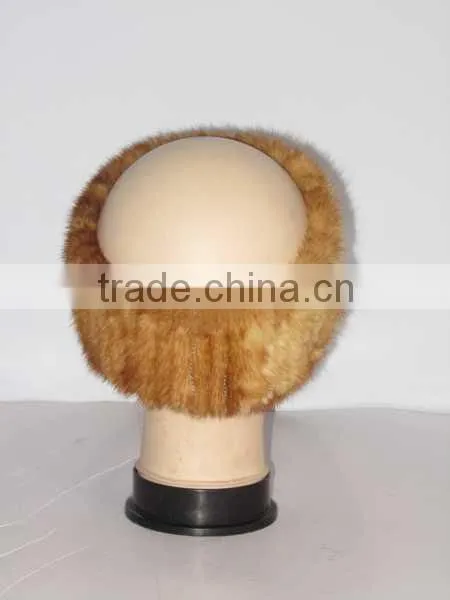 new popular style knitted real mink fur headband