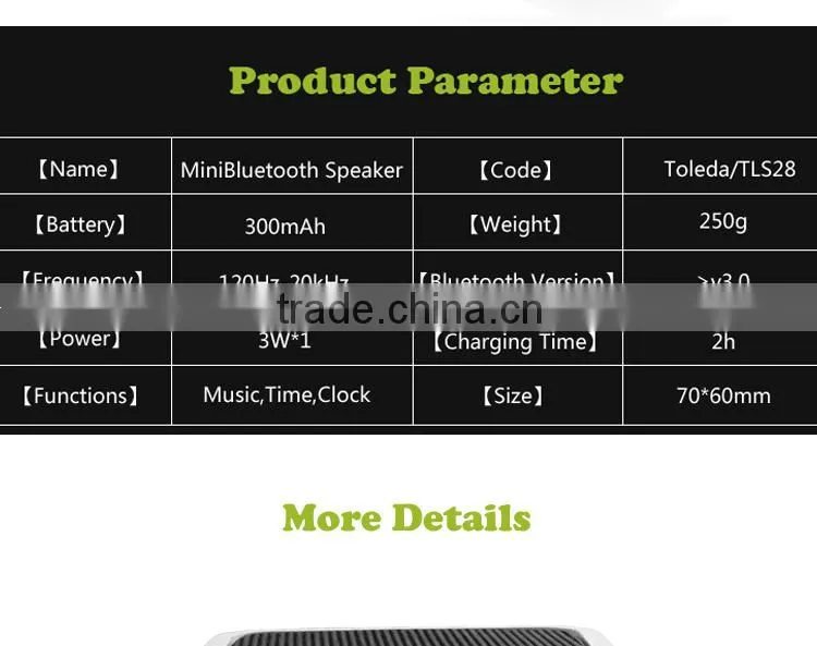 TLS28 mini fm function led time display blue tooth speaker with built-in mic