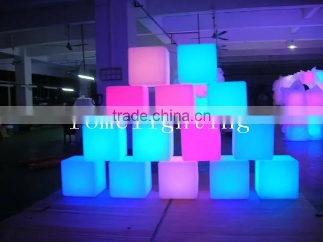 indoor/outdoor color change plastic illuminated LED cube/Fashion Plastic Illuminated LED Cube