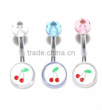 Gemmed nipple barbell ring body piercing jewelry