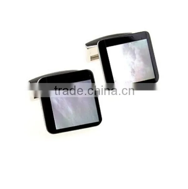 2016 trendy classic square shell office cufflinks for mens shirts