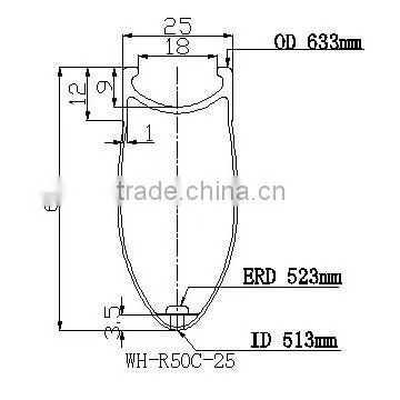 China factory tire components good toughness 16-36H carbon bike rim 700c